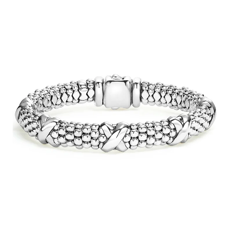 classic silver pearl earrings Five Station X Caviar Bracelet