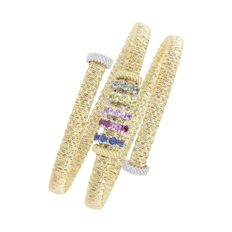 small diamond cross pendant Goa Rainbow Bracelet with Titanium Core