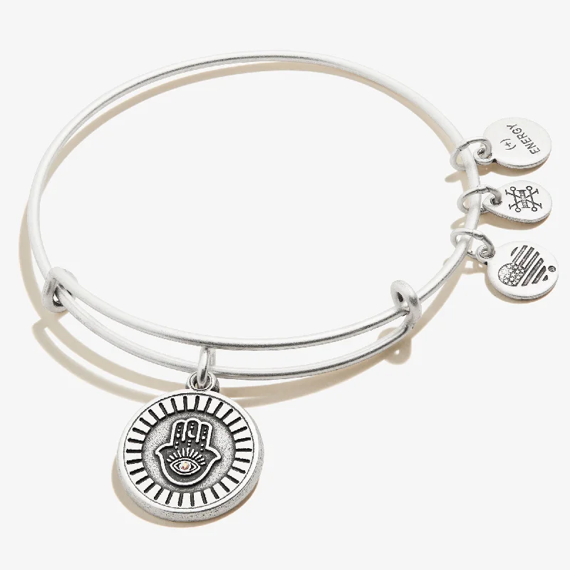 sterling silver dragonfly pendant Hamsa Embossed Charm Bangle