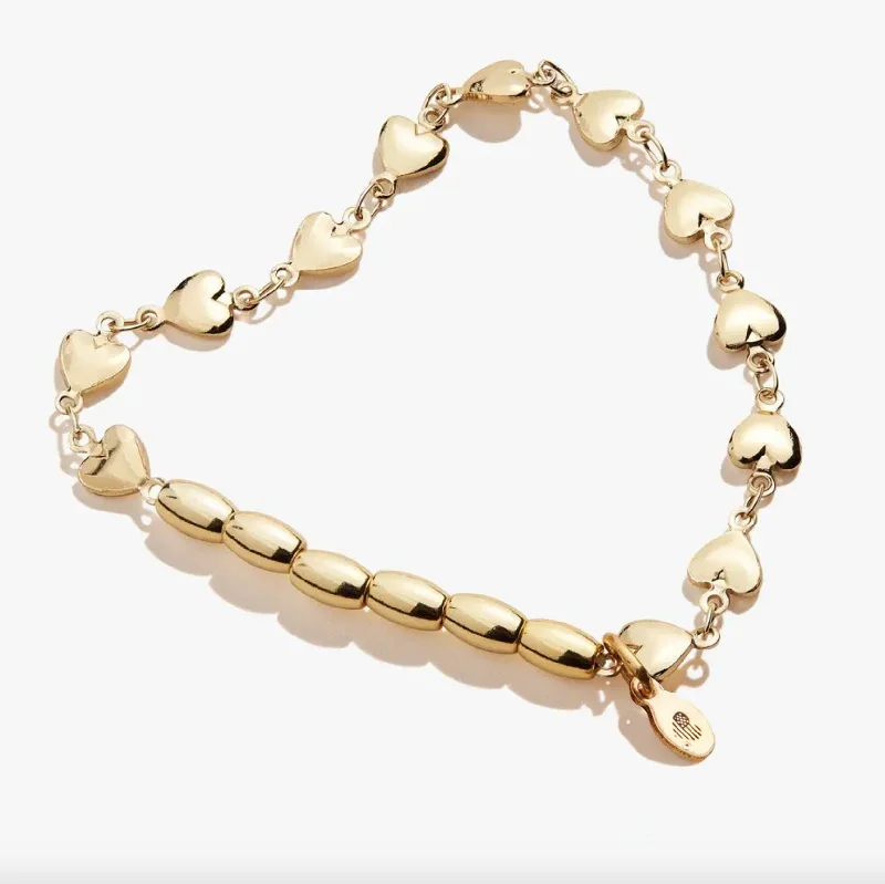 delicate heart stud earrings Heart Beads Stretch Bracelet