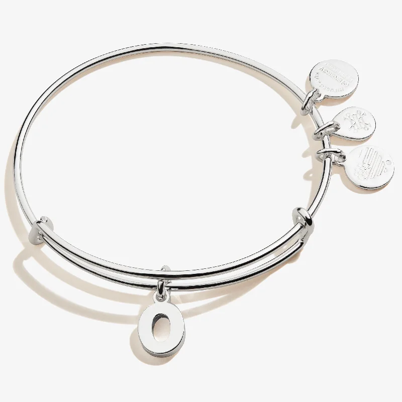 pearl stud earrings classic Initial O Charm Bangle