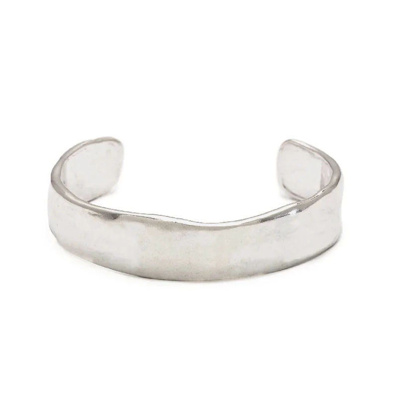 Sterling Silver Extra Wide "Melt" Cuff Bracelet