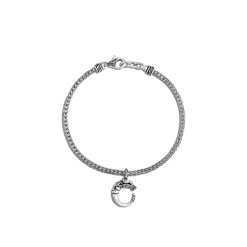 Legends Naga Silver Charm on Mini Chain Bracelet