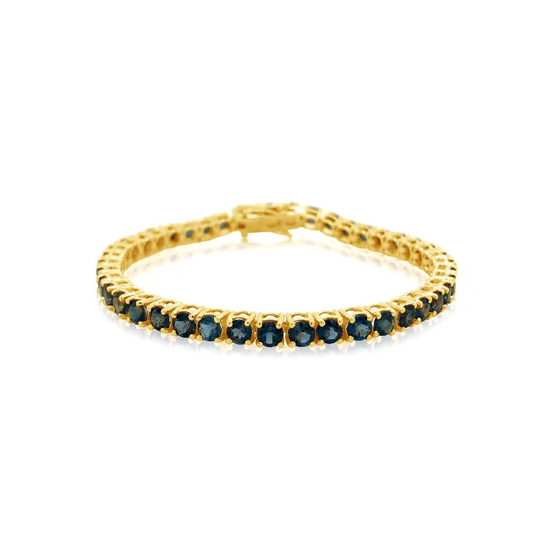 handcrafted braided silver bracelet London Blue Topaz Tennis Bracelet