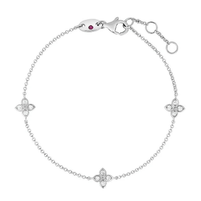 simple sapphire wedding band Love by the Yard Three Station Diamond Bracelet