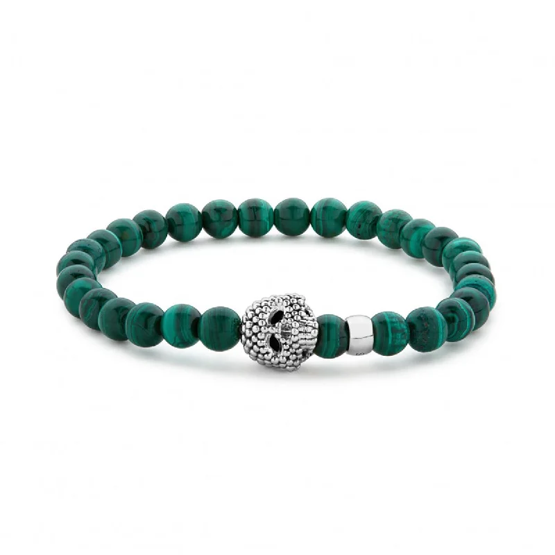 delicate pearl bracelet Malachite Skull Bracelet