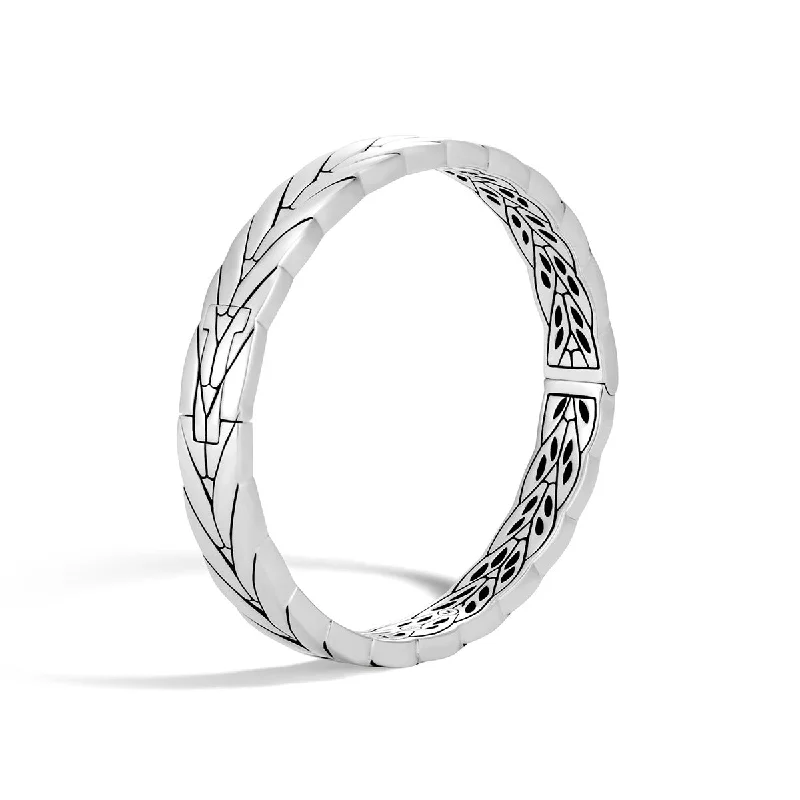 Modern Chain Silver Small Hinged Bangle