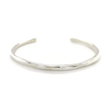 Narrow Sterling Silver Melt Cuff