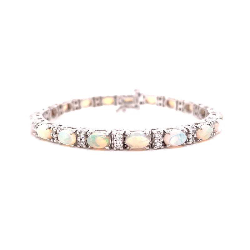 unique diamond stud earrings OPAL AND DIAMOND BRACELET