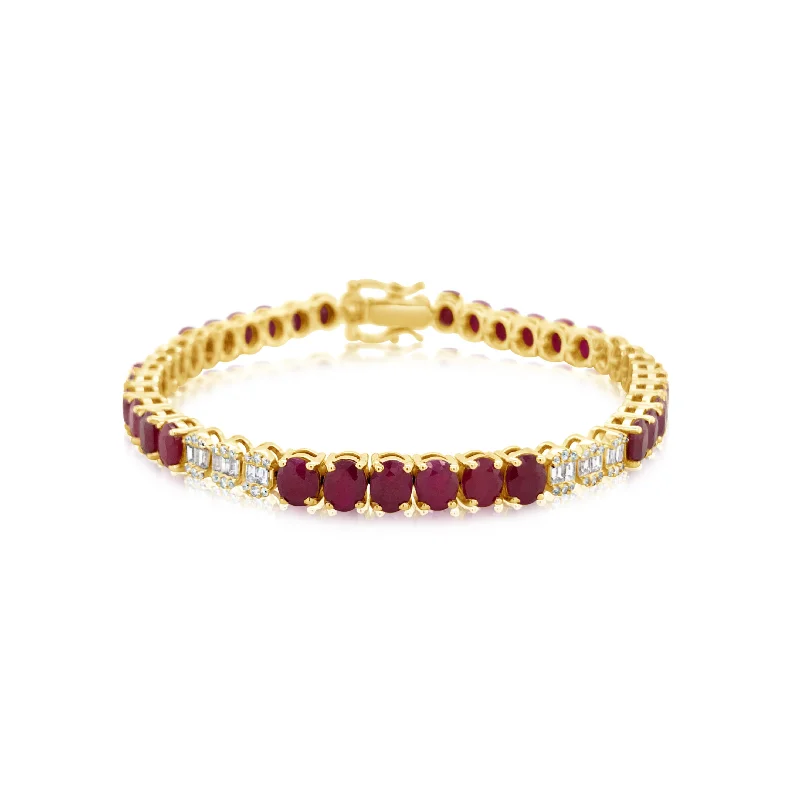 delicate angel wings necklace Oval Ruby and Diamond Illusion Tennis Bracelet