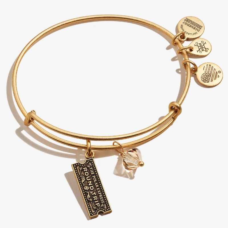 multi-gemstone eternity band The Polar Express™ Train Ticket Duo Charm Bangle