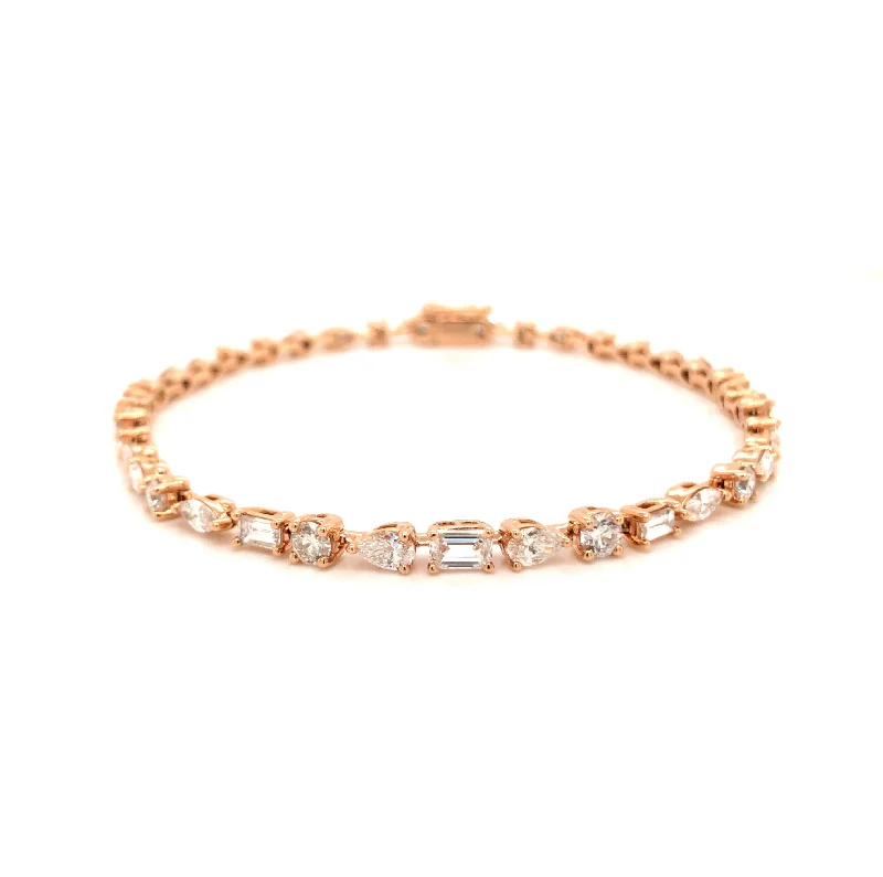 Rose Gold Multi-Shape Diamond Bracelet