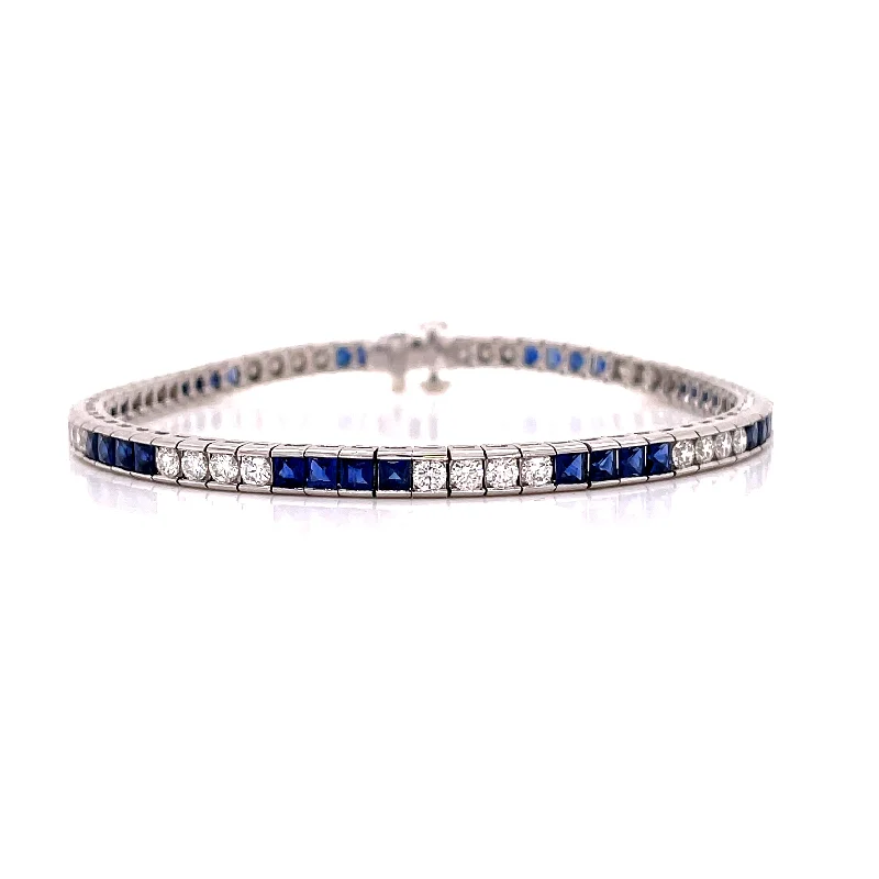 classic gold cuff bracelet SAPPHIRE AND DIAMOND TENNIS BRACELET