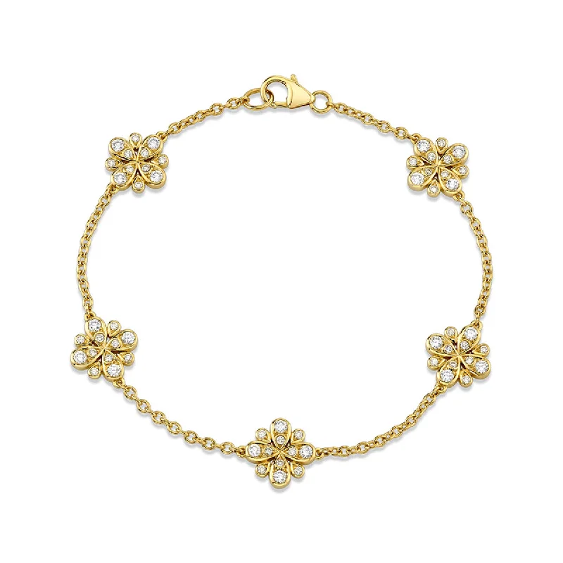 gold bar earrings minimalist Scallop Jubilee 5 Cluster Bracelet