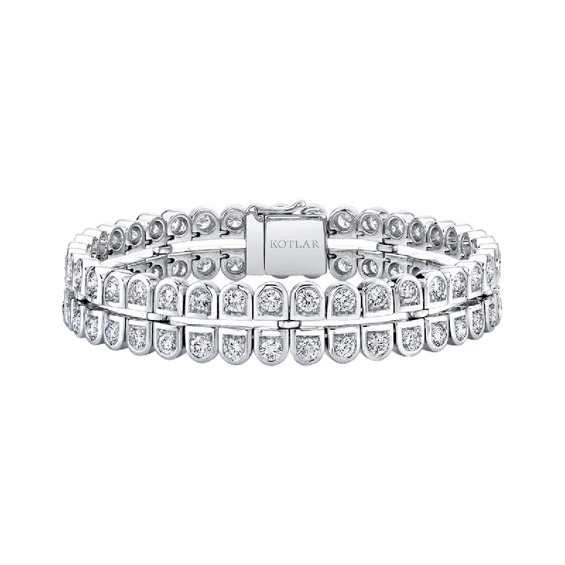 personalized engraved signet ring Scallop Silhouette Double Row Bracelet