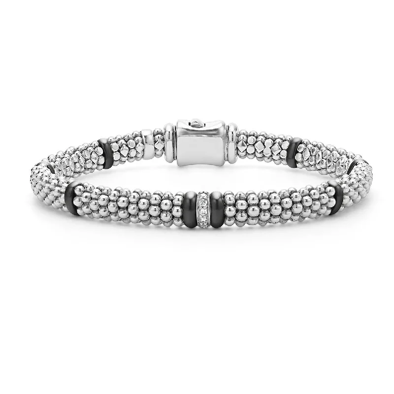 rose gold infinity bracelet Single Station Diamond Caviar Bracelet 6mm