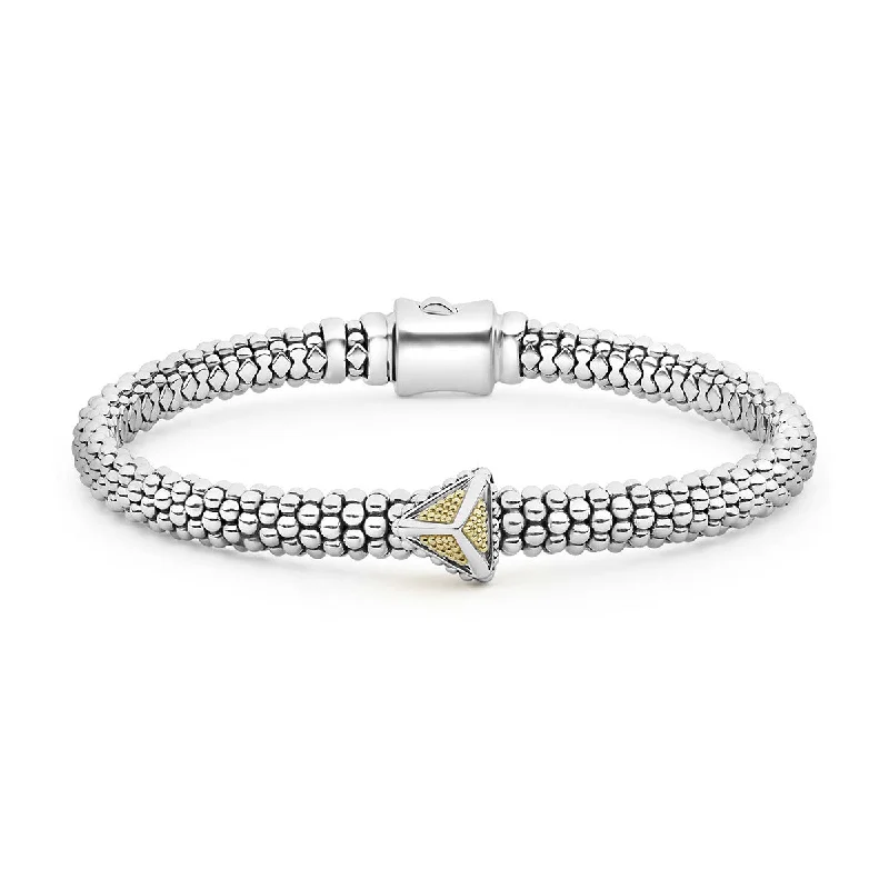 boho pearl charm bracelet Single Station Pyramid Caviar Bracelet