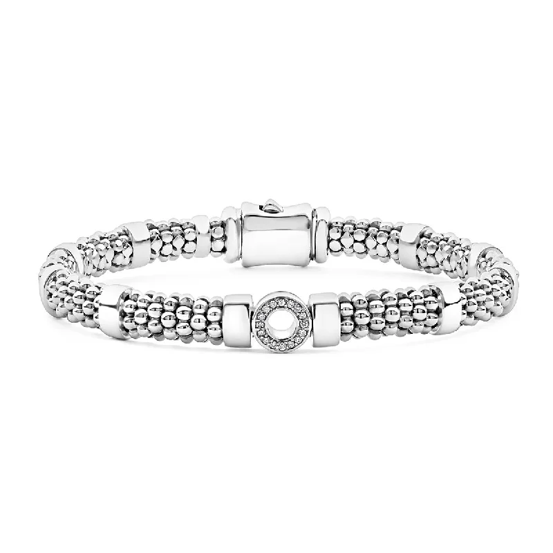chunky boho turquoise ring Small Single Station Diamond Circle Caviar Bracelet