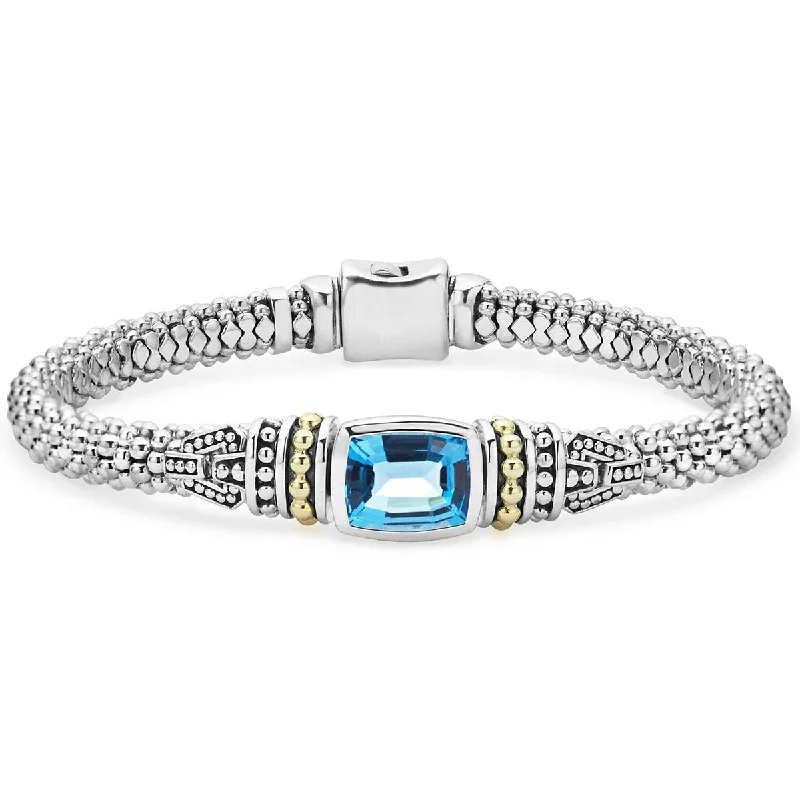 Swiss Blue Topaz Caviar Bracelet