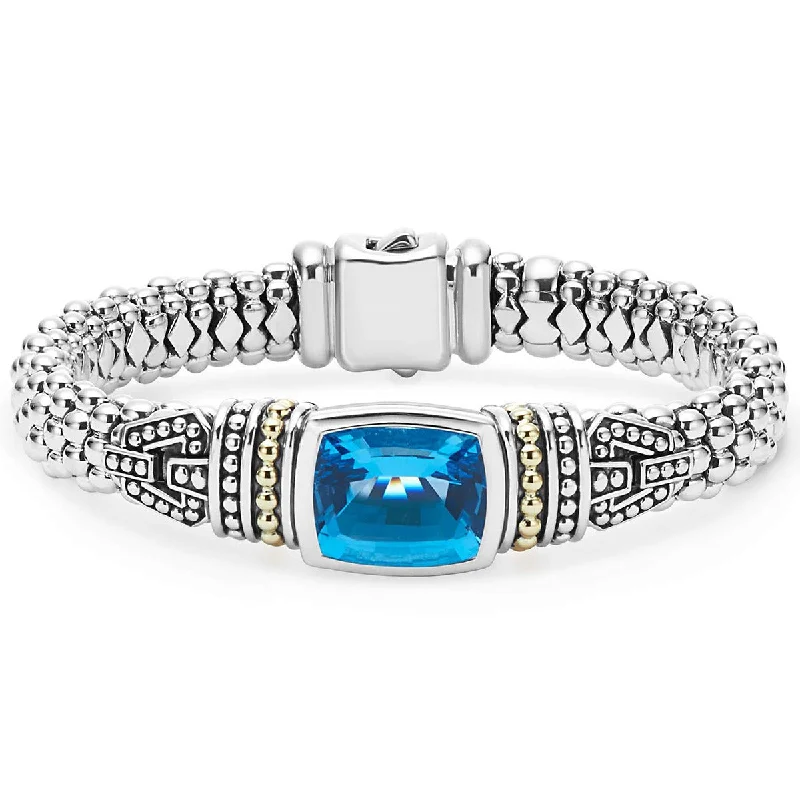 Swiss Blue Topaz Caviar Bracelet