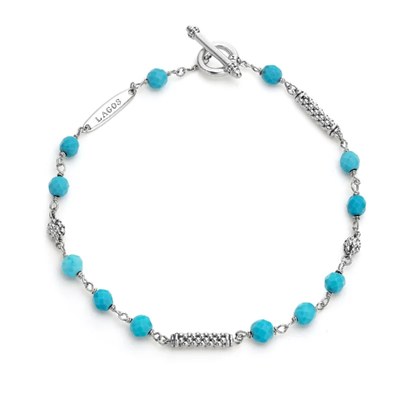 gemstone cluster earrings silver Turquoise Bead Four Station Pigtail Bracelet
