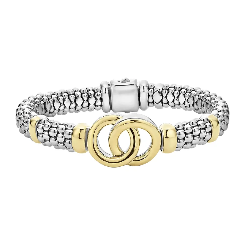cubic zirconia tennis necklace Two-Tone Interlocking Caviar Bracelet