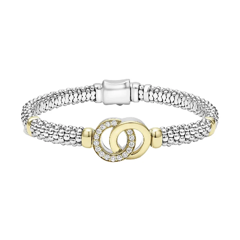 minimalist threader earrings gold Two-Tone Interlocking Diamond Caviar Bracelet