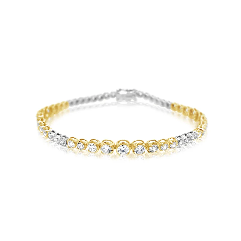 boho shell beaded anklet Two-Tone Triple Graduated Diamond Tennis Bracelet