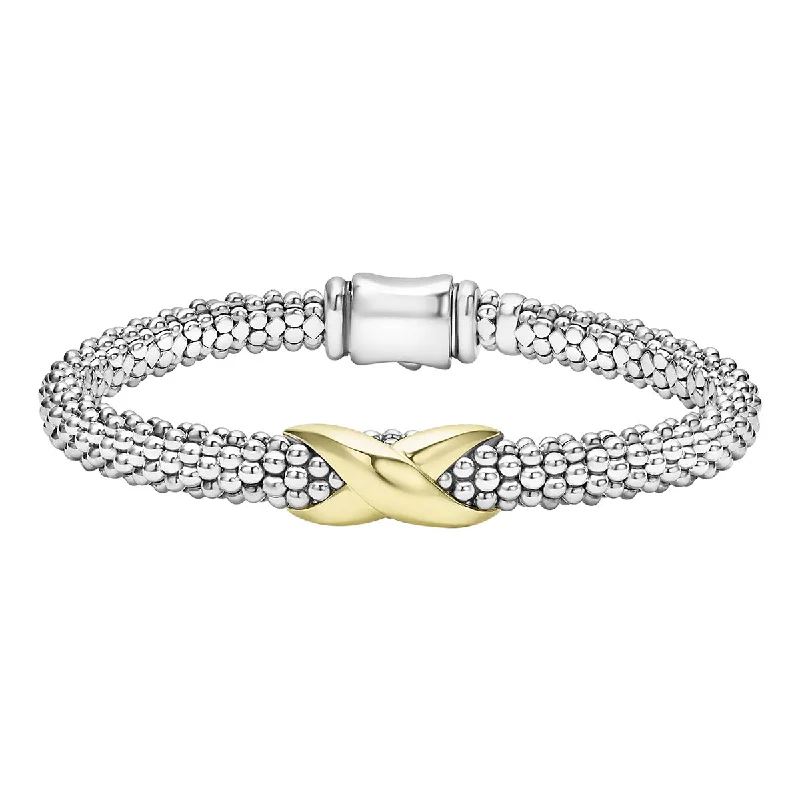 minimalist disc pendant necklace Two-Tone X Caviar Bracelet