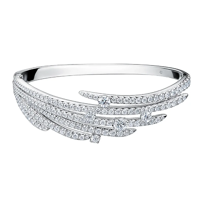 eternity ring for anniversary Vela French Cut Pave Bangle