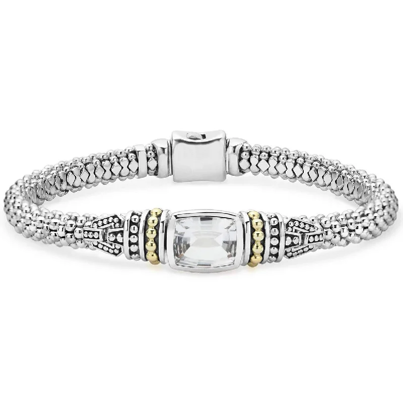 White Topaz Caviar Bracelet