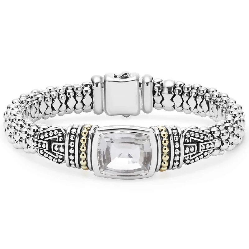 White Topaz Caviar Bracelet