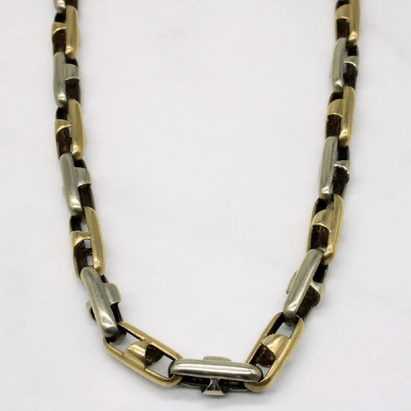 beaded wrap bracelet handmade 10k Two Tone Gold Anchor Link Chain | 26" |