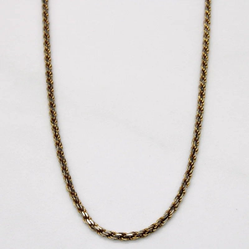 elegant drop earrings wedding 10k Two Tone Gold Rope Chain | 16" |