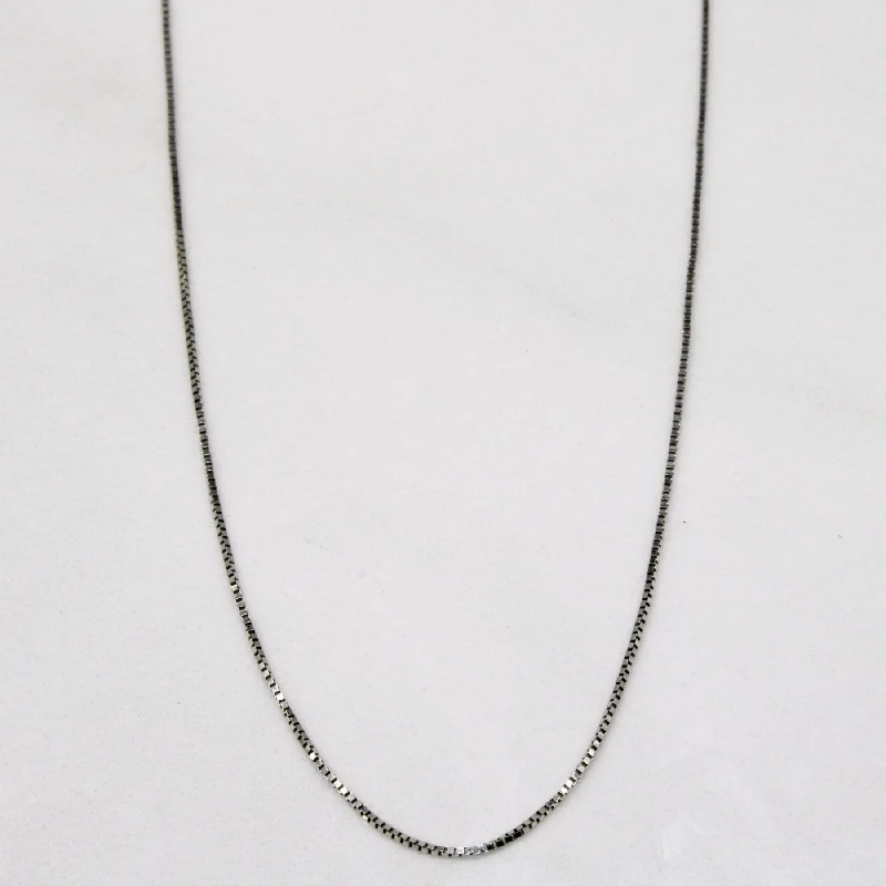 cubic zirconia eternity necklace 10k White Gold Box Link Chain | 18" |