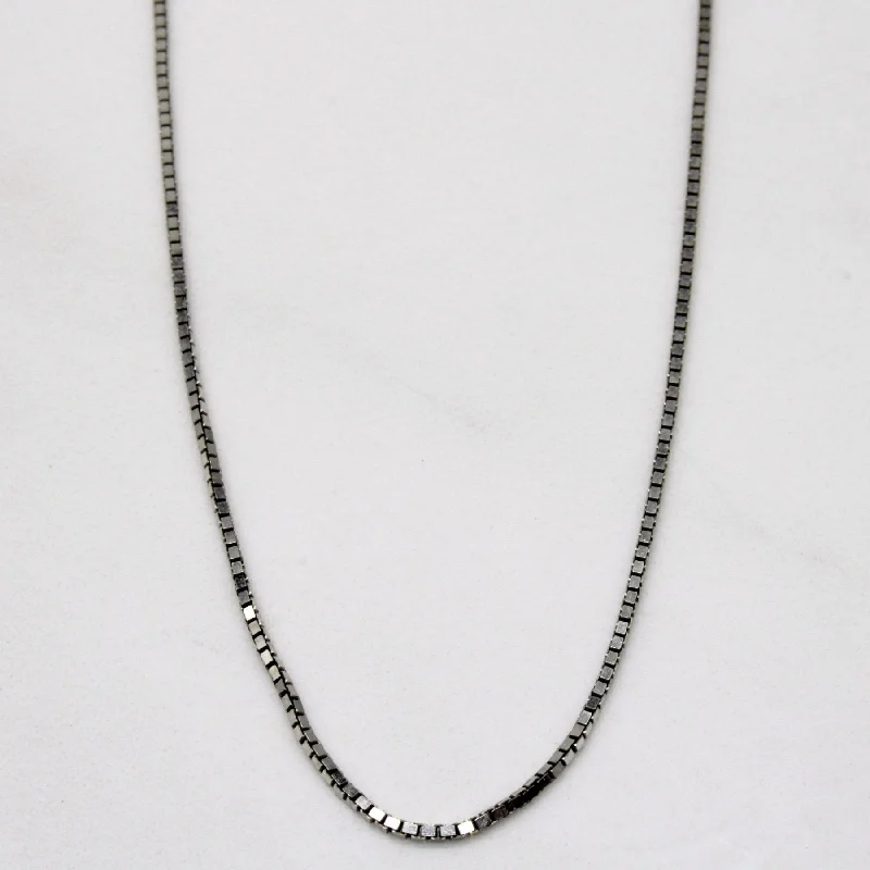 celestial sunburst ring gold 10k White Gold Box Link Chain | 22" |