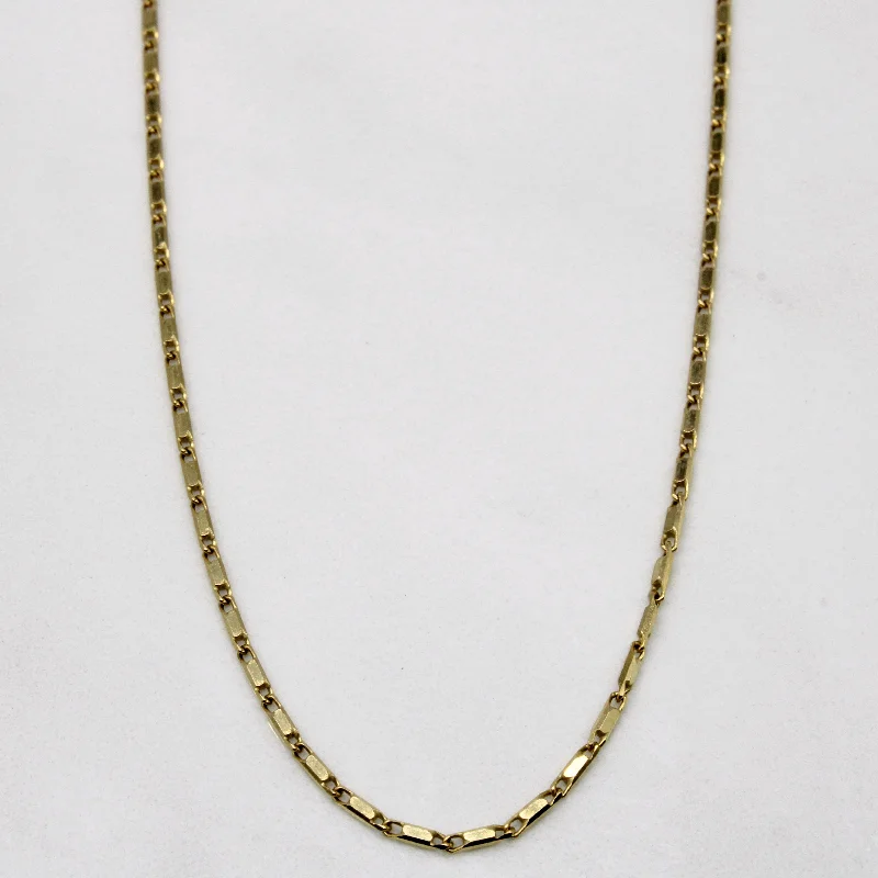diamond tennis bracelet real 10k Yellow Gold Bar Link Chain | 18" |