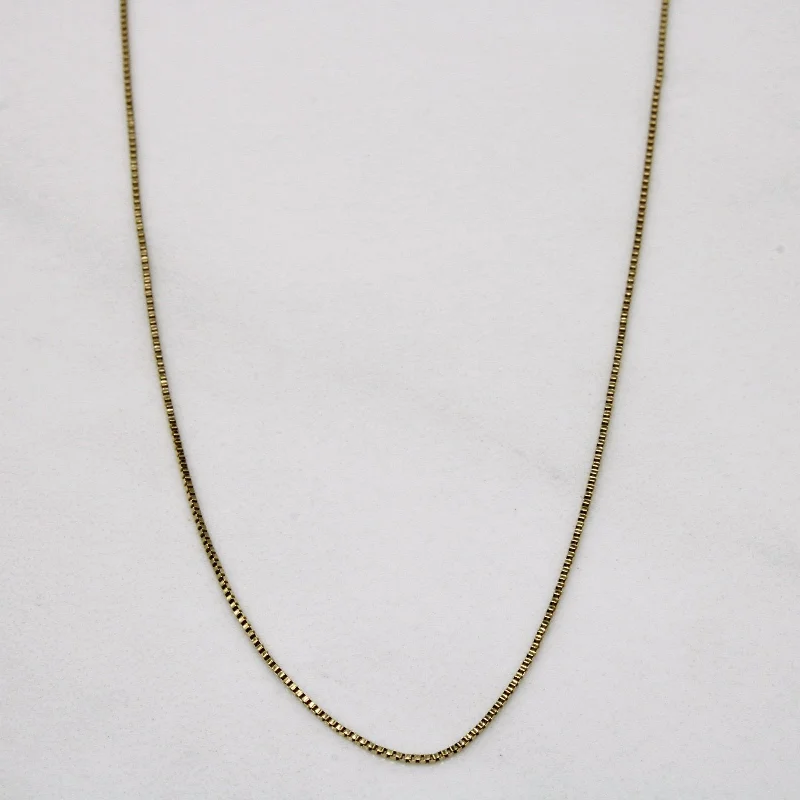 minimalist cubic zirconia earrings 10k Yellow Gold Box Link Chain | 18" |