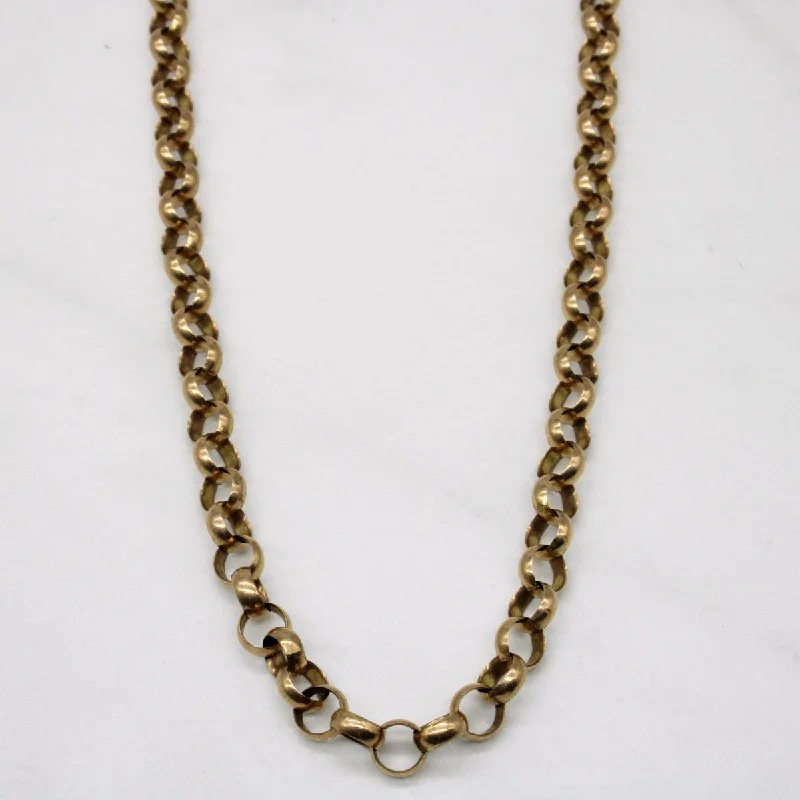 handmade coin pendant necklace 10k Yellow Gold Circle Link Chain | 17" |
