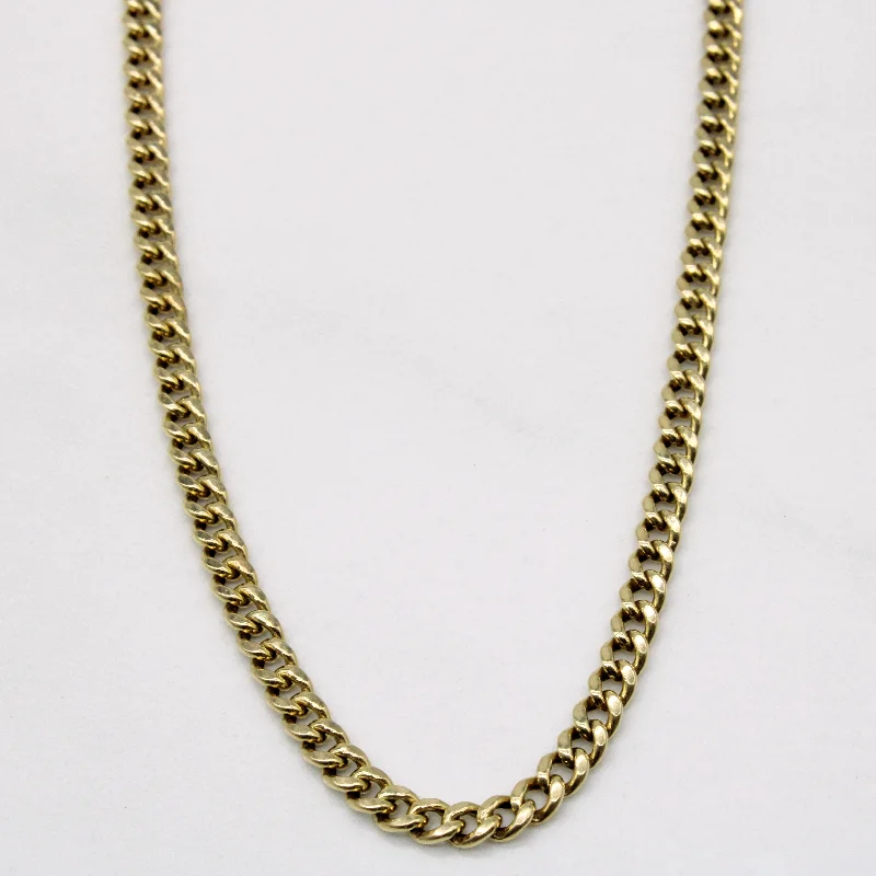 handmade leather cuff bracelet 10k Yellow Gold Cuban Link Chain | 21" |