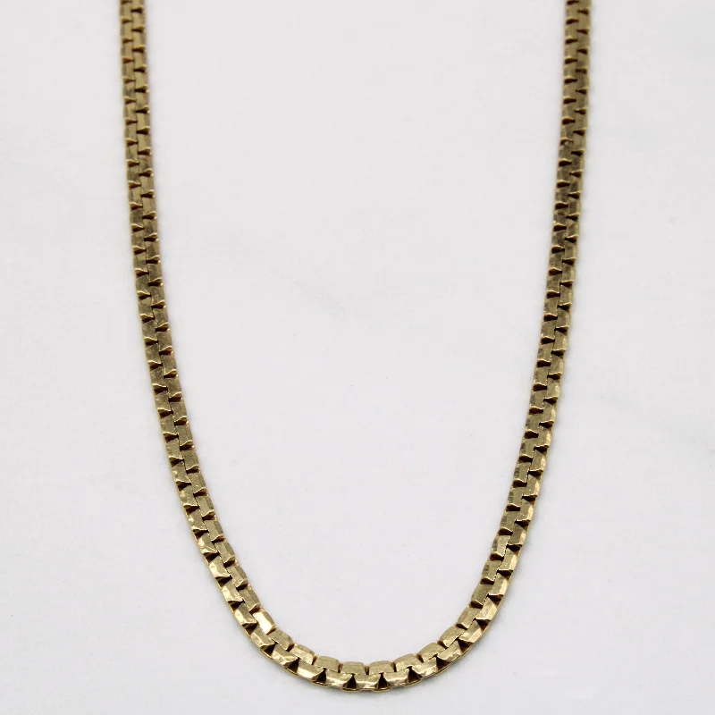 handcrafted beaded bracelet boho 10k Yellow Gold Flat Link Chain | 25" |