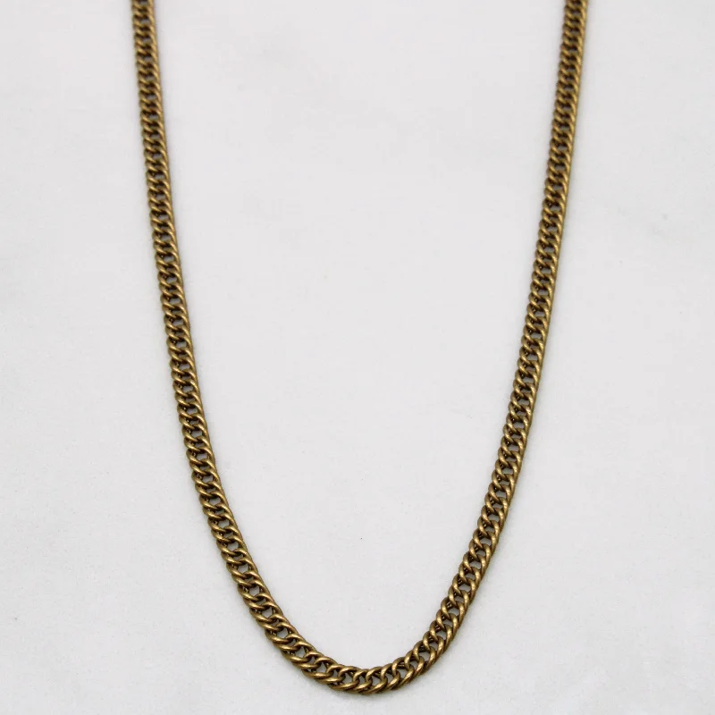 gold wedding band for men 10k Yellow Gold Curb Chain | 23" |