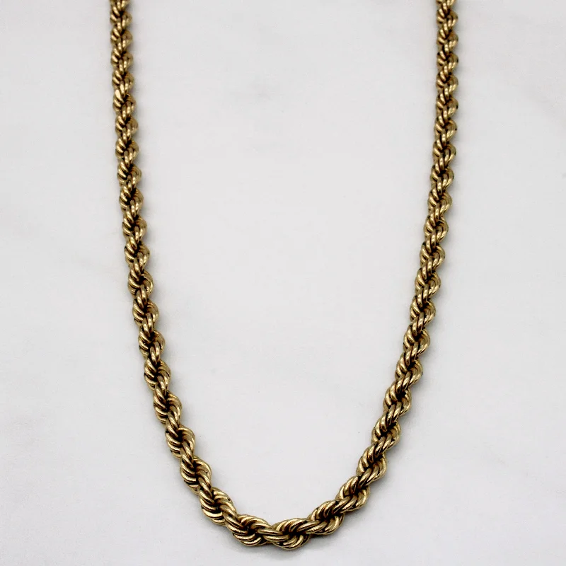emerald cut diamond earrings 10k Yellow Gold Rope Chain | 18" |