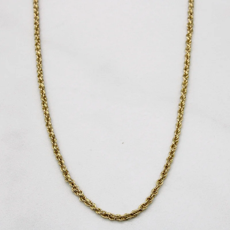 rose gold ring with diamonds 10k Yellow Gold Rope Chain | 20" |