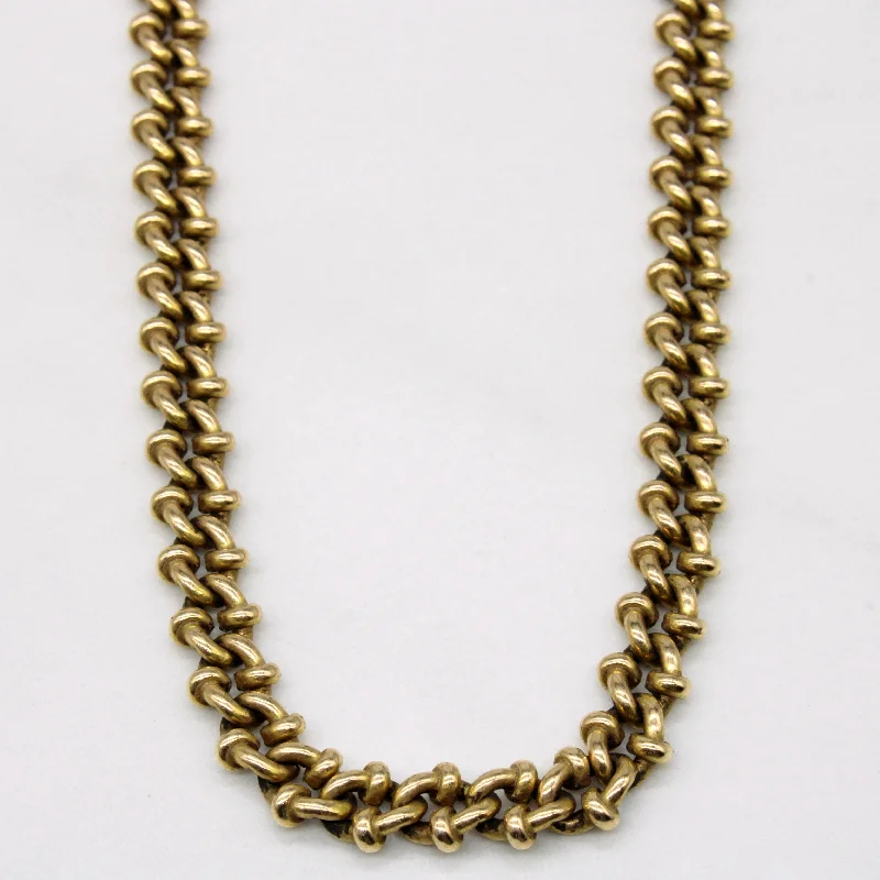 layered pearl choker necklace 10k Yellow Gold Unique Link Chain | 18" |