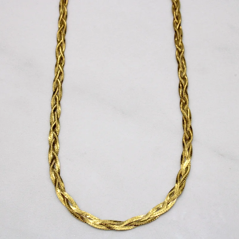 silver dragon claw ring 10k Yellow Gold Woven Chain | 18" |