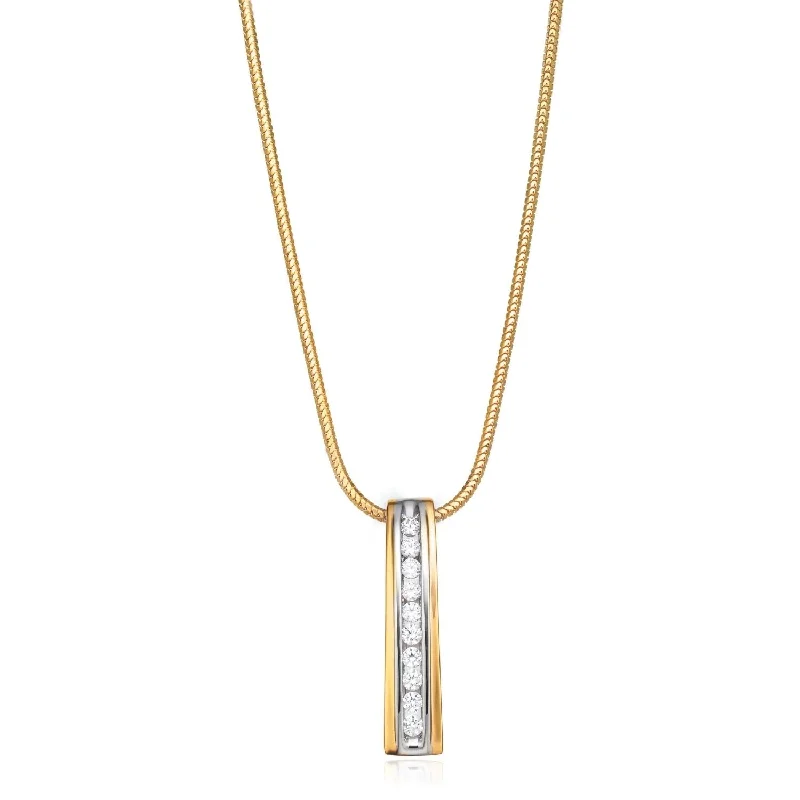 emerald-cut engagement ring halo 9ct Yellow Gold Diamond Pendant