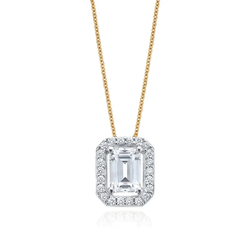 black spinel ring men Stainless Steel Emerald Cut Cubic Zirconia Pendant