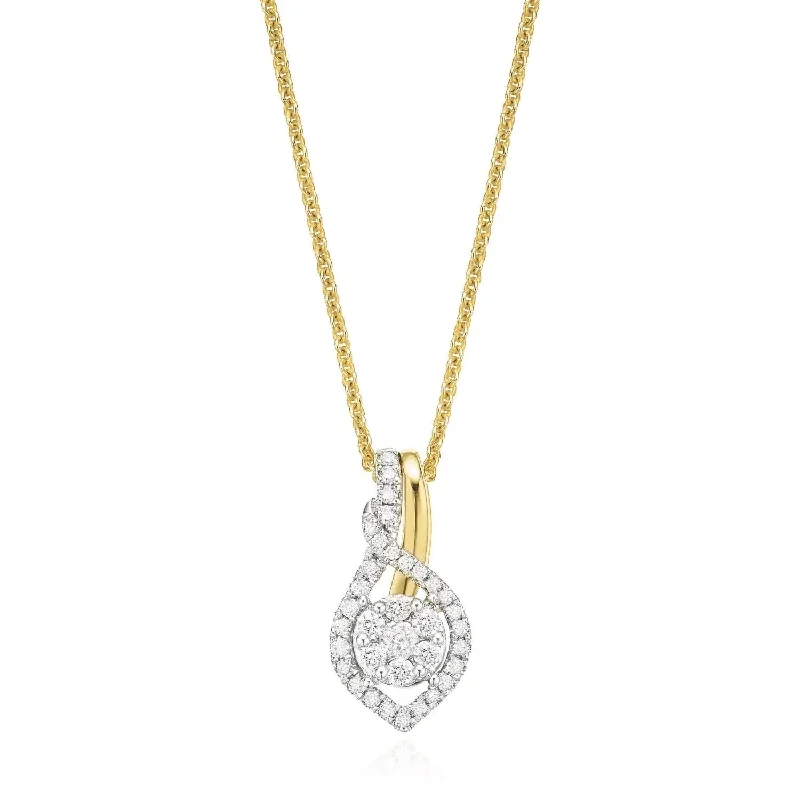 handmade braided anklet London 9ct Two Tone Gold 0.25 Carat tw Diamond Pendant