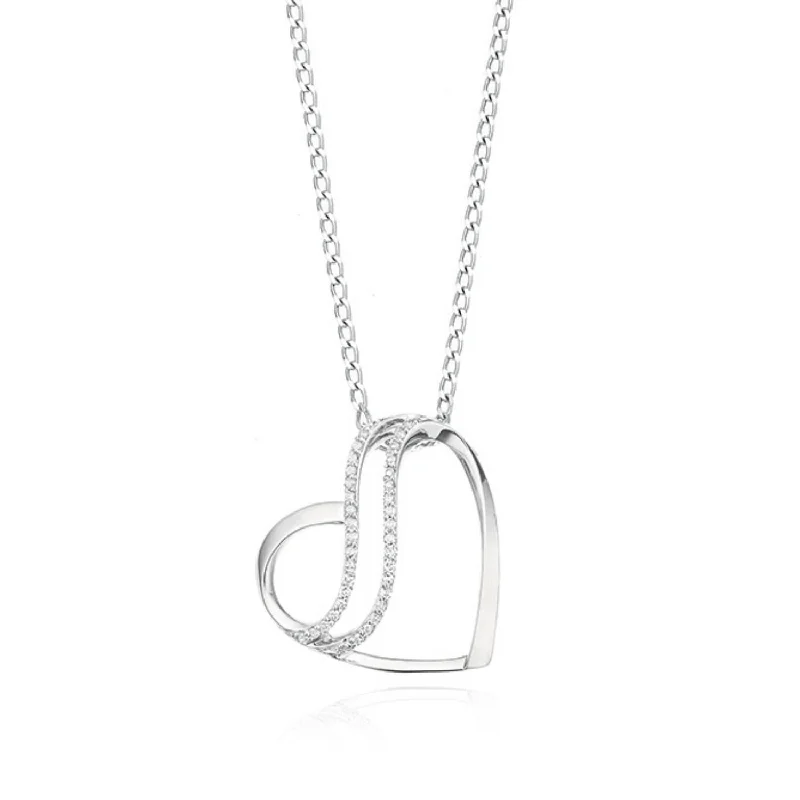 dainty butterfly pendant necklace 9ct White Gold Heart Pendant